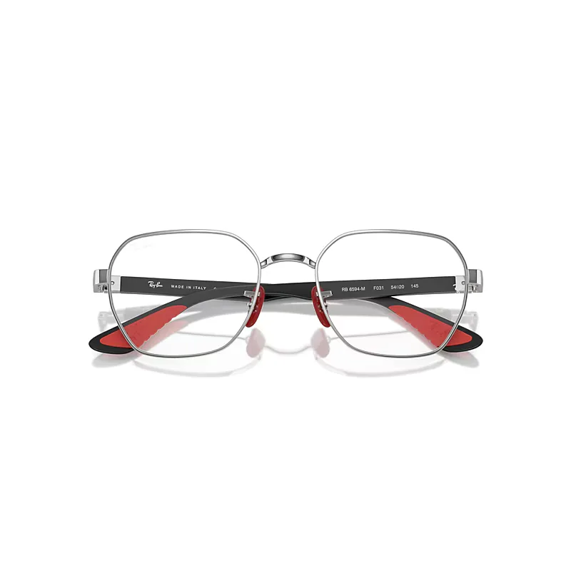 Rb6594m Optics Scuderia Ferrari Collection Eyeglasses Black Frame Clear Lenses Polarized