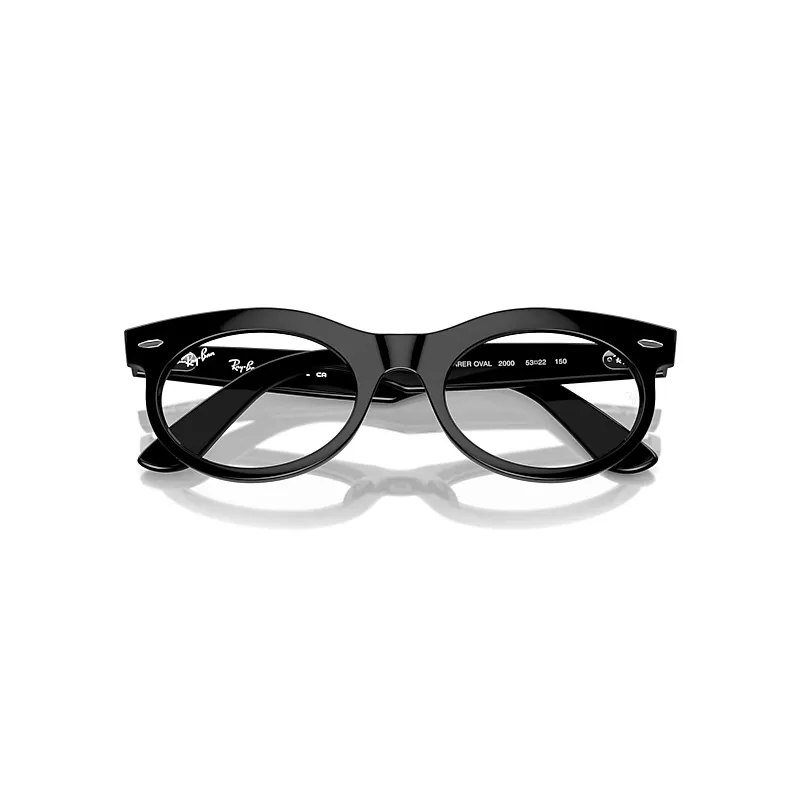 Wayfarer Oval Optics Eyeglasses Black Frame Clear Lenses Polarized by Ray-Ban