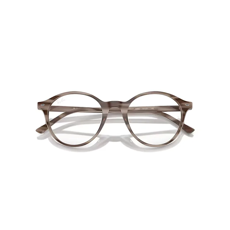 Rb5430 Optics Eyeglasses Striped Grey Frame Clear Lenses Polarized by Ray-Ban