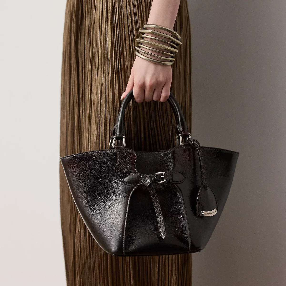The Ralph Lauren Mini Distressed Leather Tote by Ralph Lauren Collection