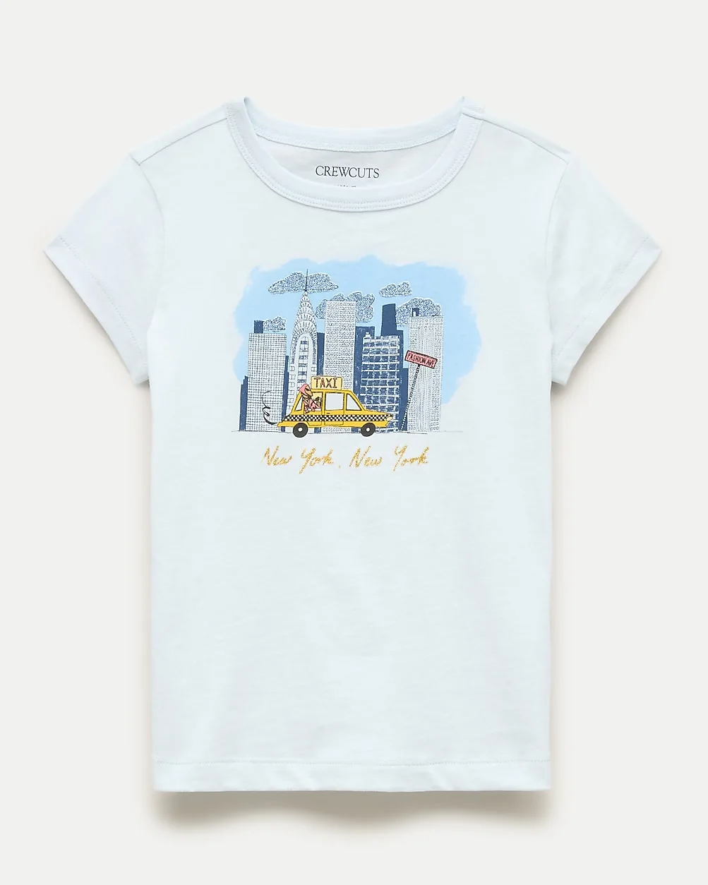 Short-Sleeve Taxi Graphic T-Shirt with Glitter by J.Crew