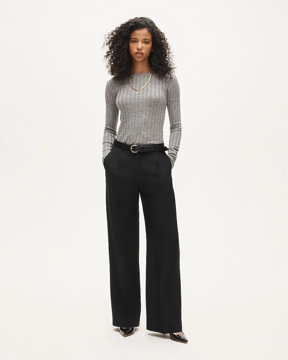 Essential Wide-Leg Pant in Luster Canvas by J.Crew