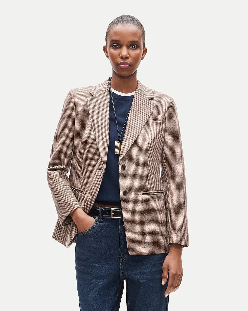 Margeaux Blazer in Plaid Wool-Blend Flannel by J.Crew