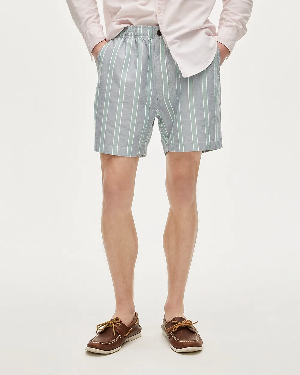5.5" Pier Short in Cotton Oxford Stripe by J.Crew