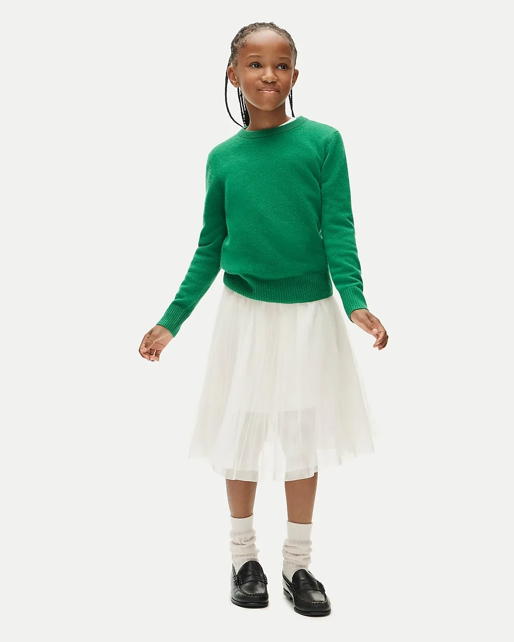 Pleated Midi Skirt in Tulle by J.Crew