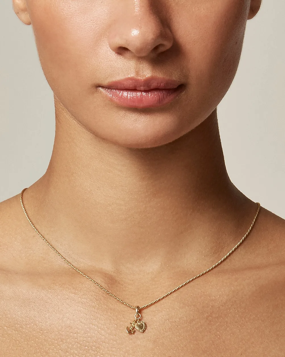 18k Gold Vermeil Heart Charm Necklace by J.Crew