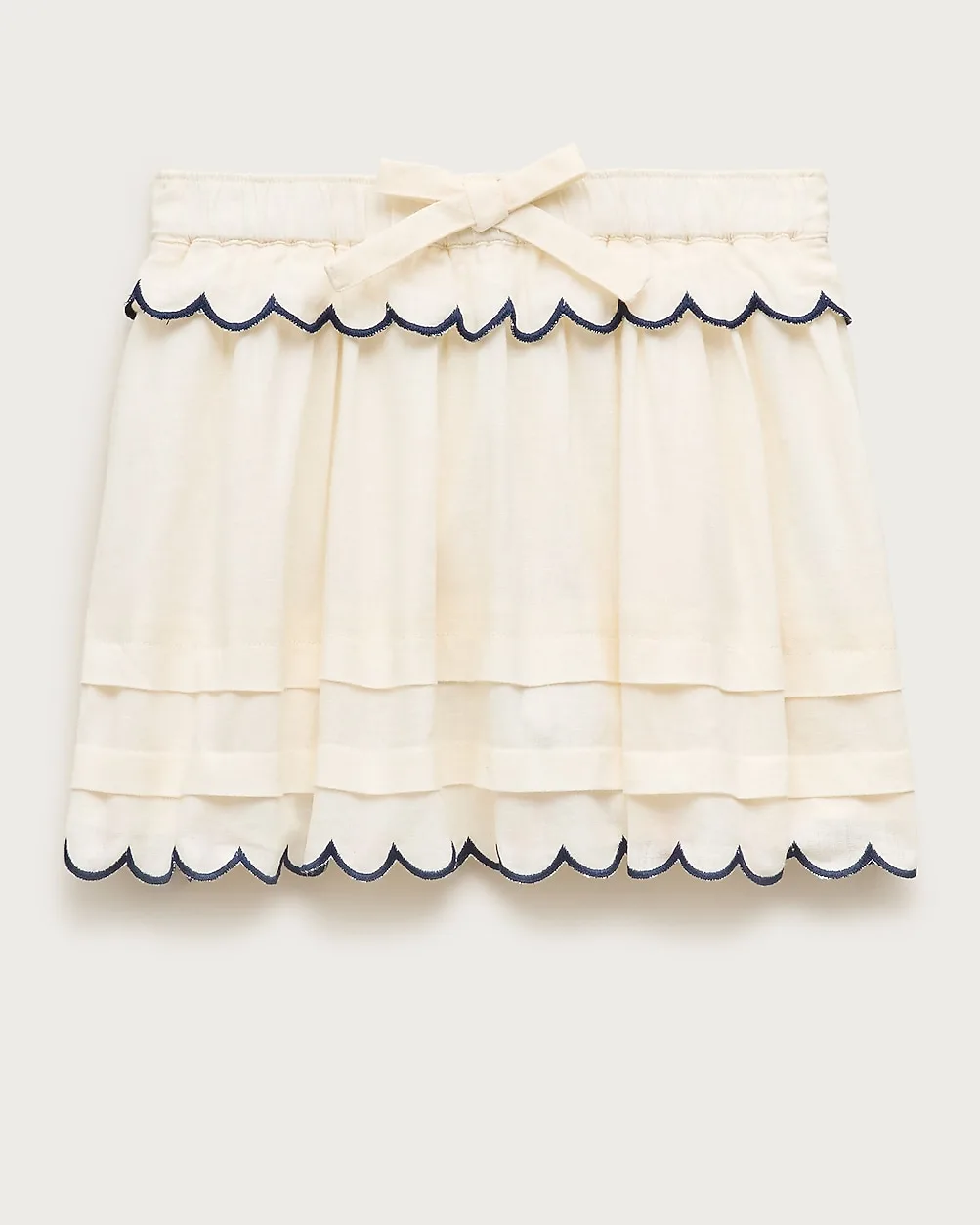 Scallop-Trim Skirt in Linen Blend by J.Crew