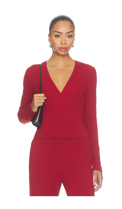 Lauren Crop Wrap Top by LESET