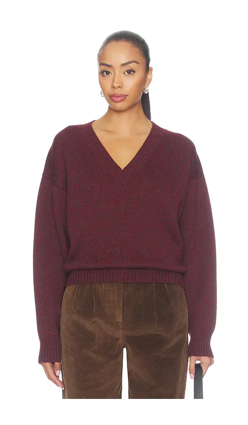 Sculptural Compact V Neck Sweater by Rohe
