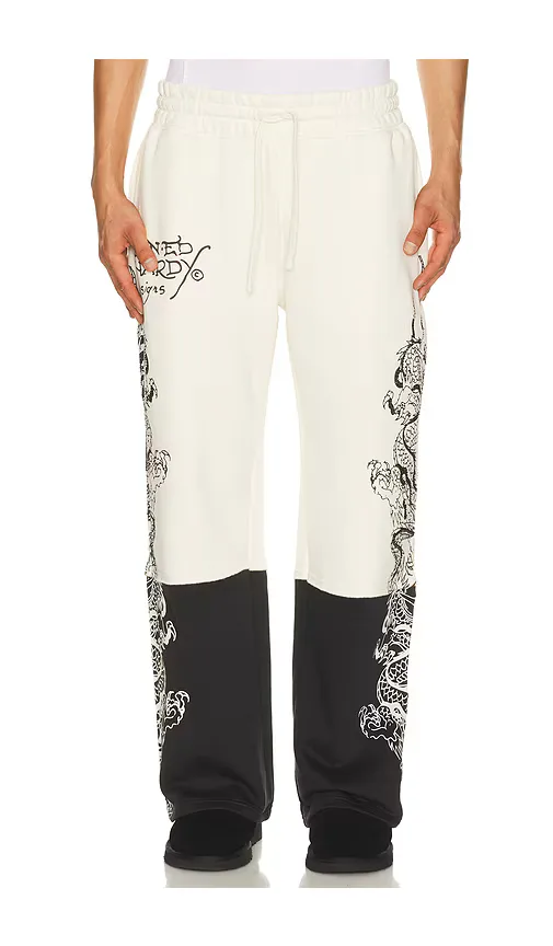 Japan Lion Rhinestone Hang Sweatpant by Ed Hardy