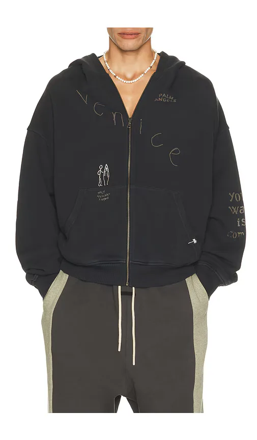 Surfer Dream Zipped Loose Hoodie by Palm Angels