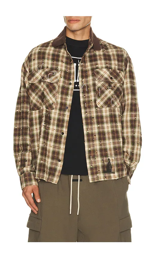 Surfer Dream Check Loose Shirt by Palm Angels