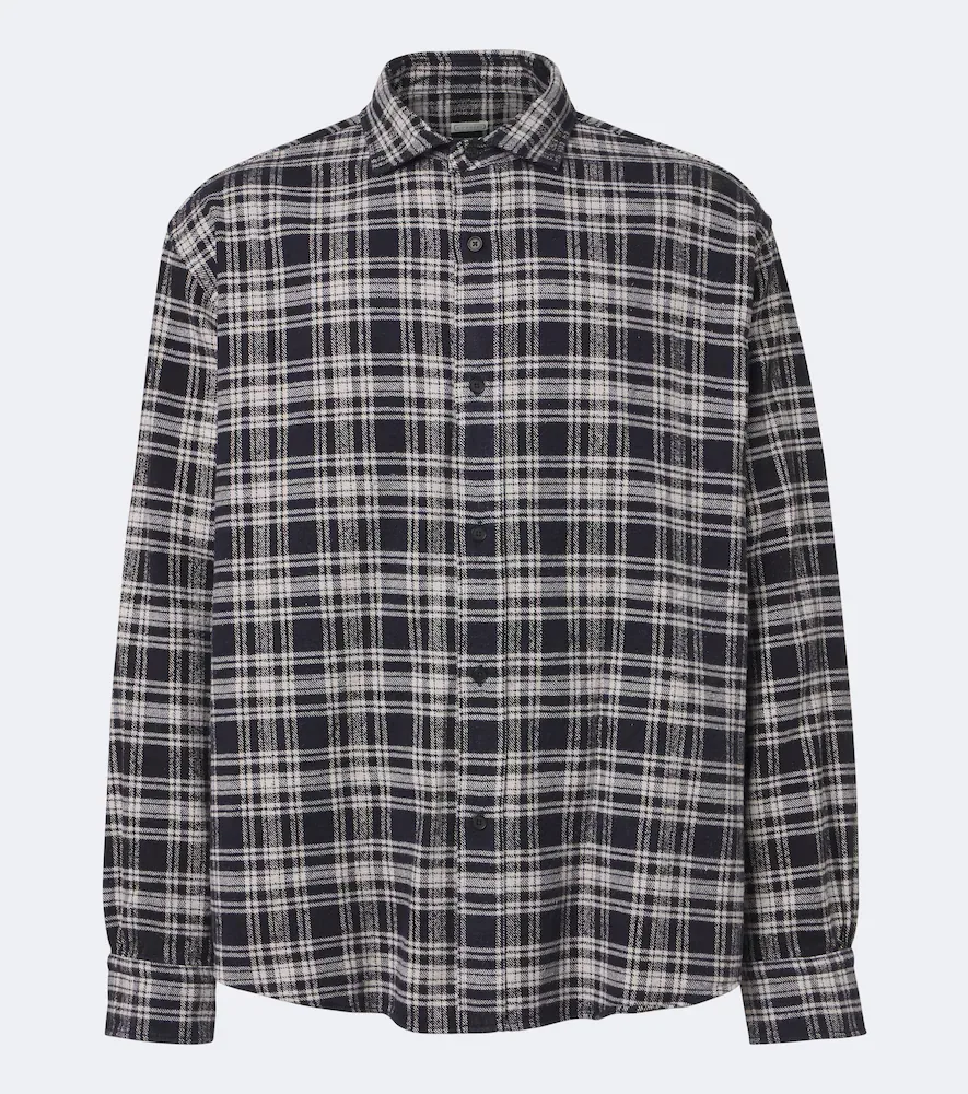 Checked Cotton and Silk Twill Shirt by A.Presse