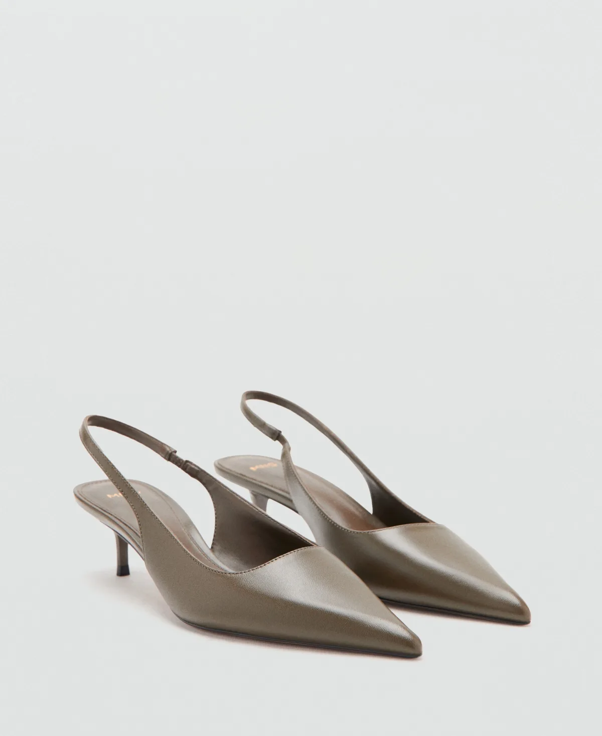 Pointed-Toe Leather Heeled Shoes by Mango