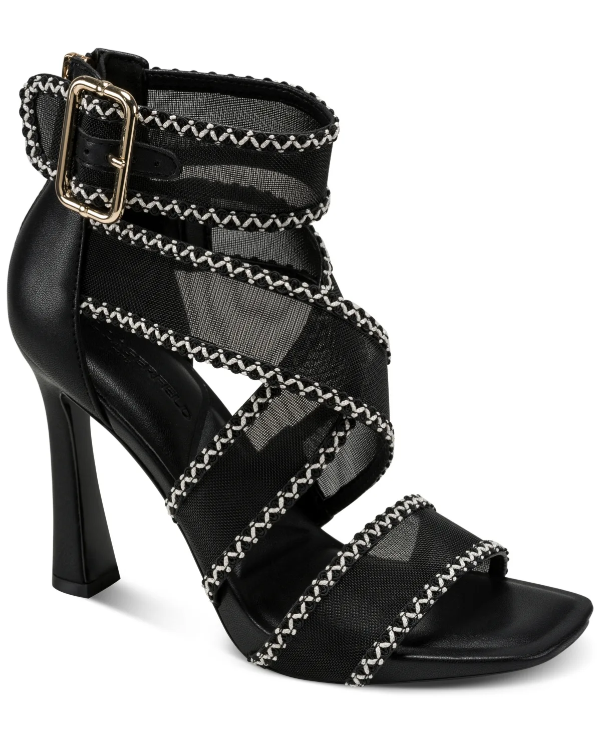 Careliz Trim Ankle Heel Sandals by Karl Lagerfeld Paris