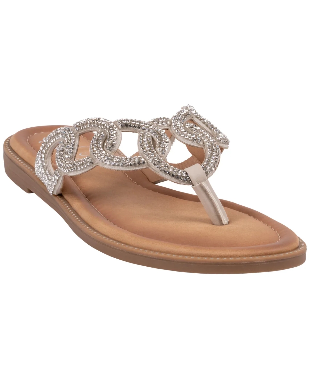Embellished Slip-On Flat Sandals by Gc Shoes