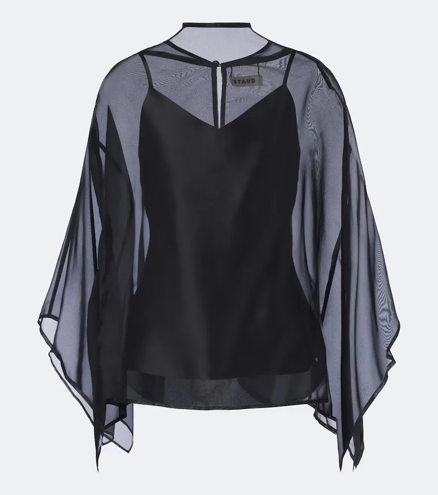 Fia Draped Silk Organza Top by Staud