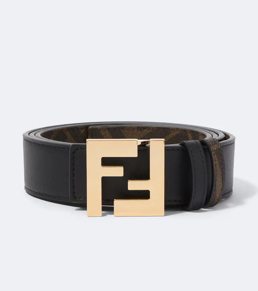 FF Zucca Reversible Leather Belt by Fendi