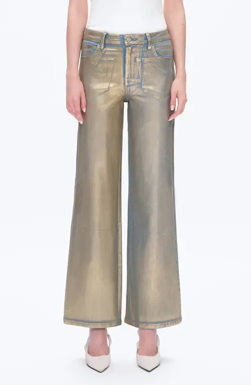 Metallic High Waist Wide Leg Jeans by Bayeas