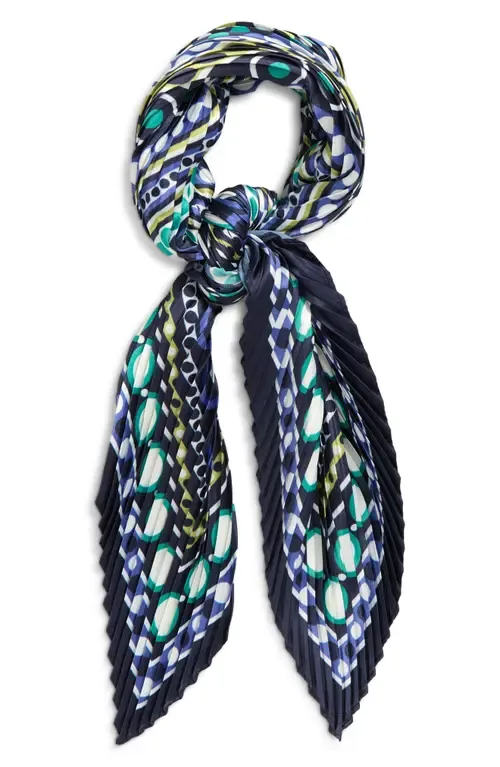 Pleated Dots on Dots Diamond Silk Scarf by Echo