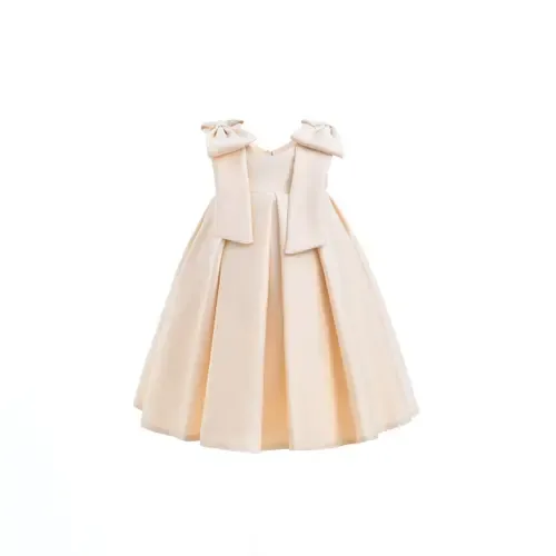 Palermo Satin Bow Pleated Dress by Tulleen