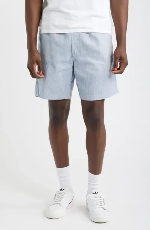 Kurt Stripe Cotton & Linen Shorts by Wax London