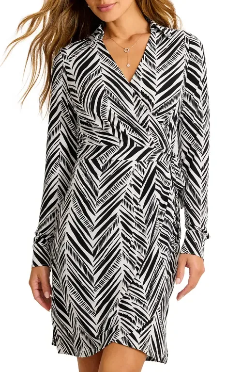 Carmela Seaside Sketch Long Sleeve Wrap Shirtdress by Tommy Bahama