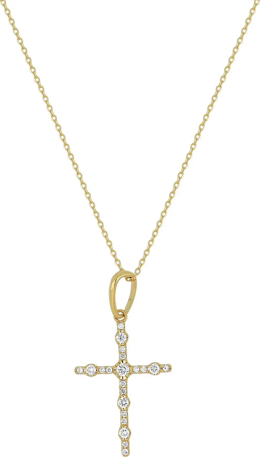 Solstice Diamond Petite Cross Pendant in 18K Yellow Gold