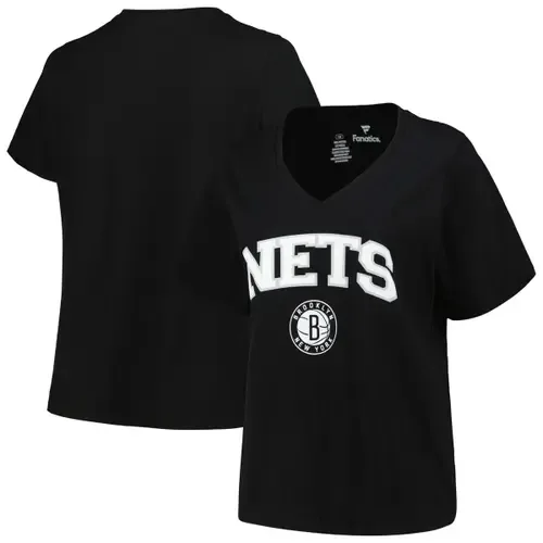 Profile Brooklyn Nets Arch Over Logo V-Neck T-Shirt by PROFILE