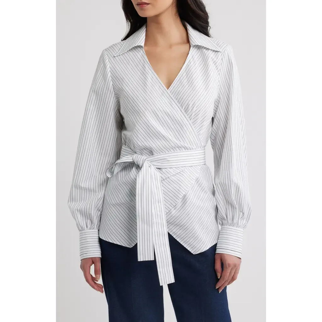 Bekania Stripe Cotton Wrap Top