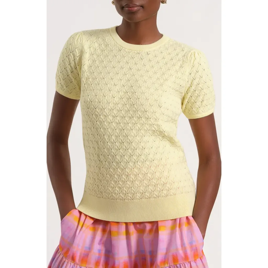 Cotton Blend Pointelle Sweater by Isaac Mizrahi New York