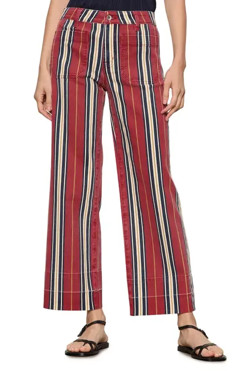 Mariner Wide Leg Stripe Ankle Pants by Sanctuary