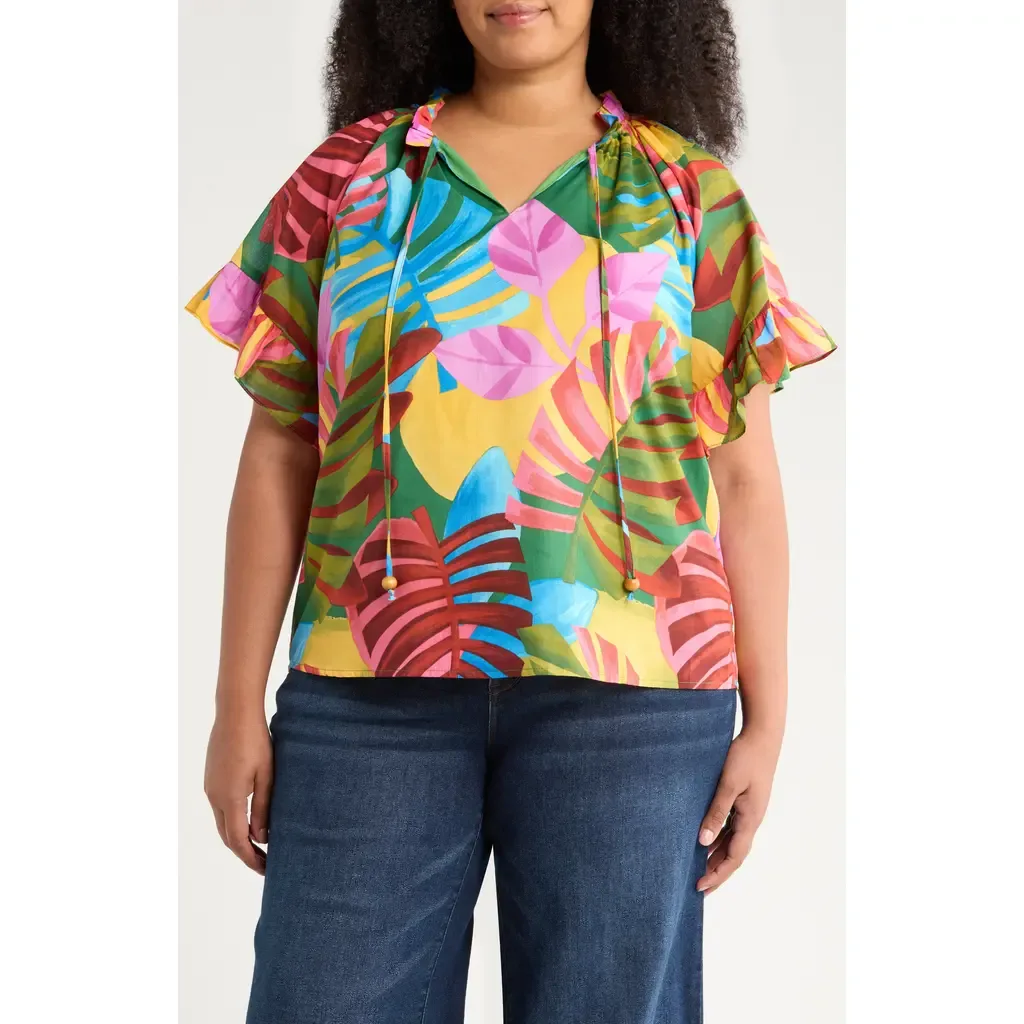 Novi Tropical Print Cotton Top by SUGARLIPS