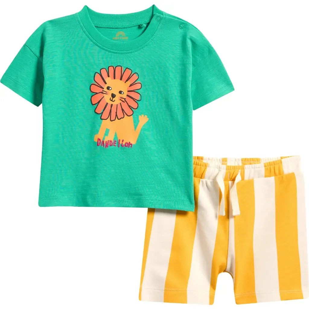 Lion Cotton T-Shirt & Stripe Shorts Set by NEXT