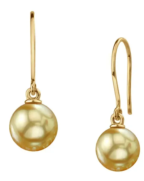 Golden South Sea Pearl Linda Earrings by The Pearl Source