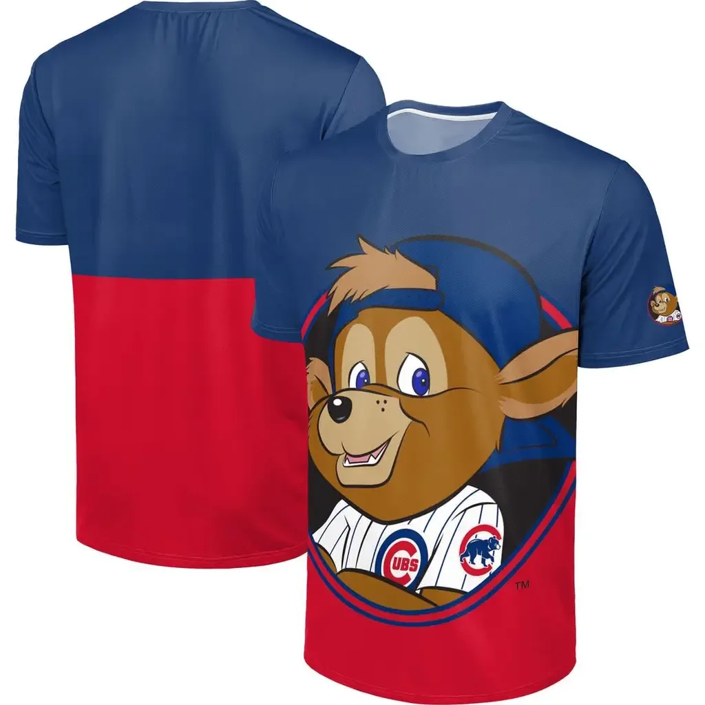 FOCO Royal/Red Chicago Cubs Big Logo Mascot T-Shirt by FOCO