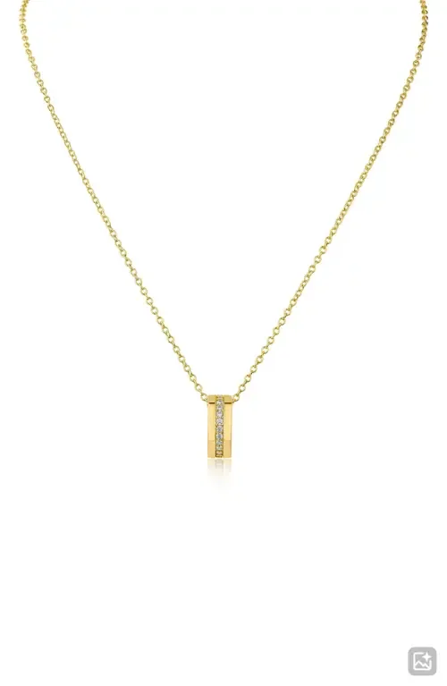 Pavé Cubic Zirconia Ring Pendant Necklace by CZ by Kenneth Jay Lane