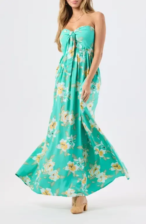 Makani Floral Strapless Maxi Dress by Tiare Hawaii
