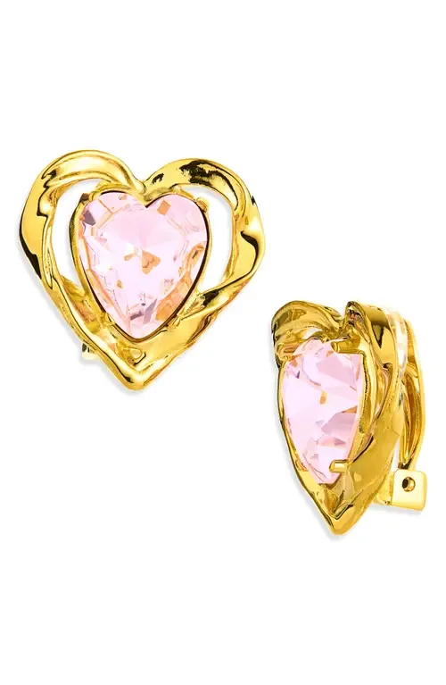 Heart Stone Crystal Earrings