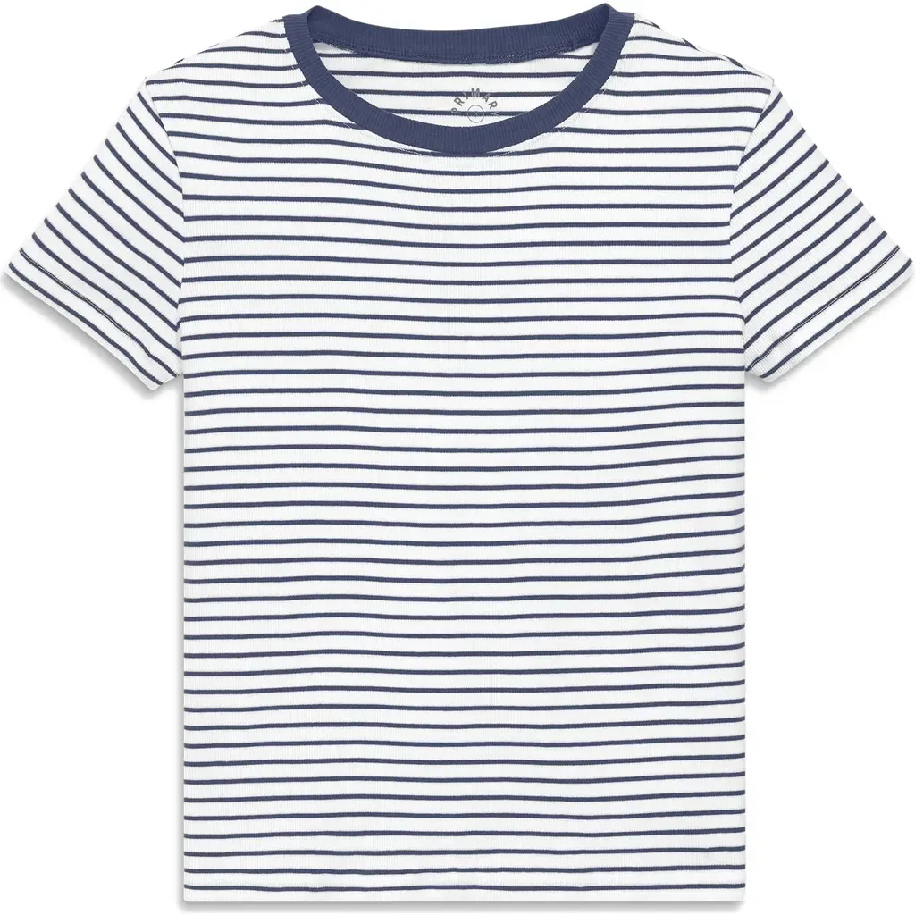 Fit Rib Tee in Stripe by Primary