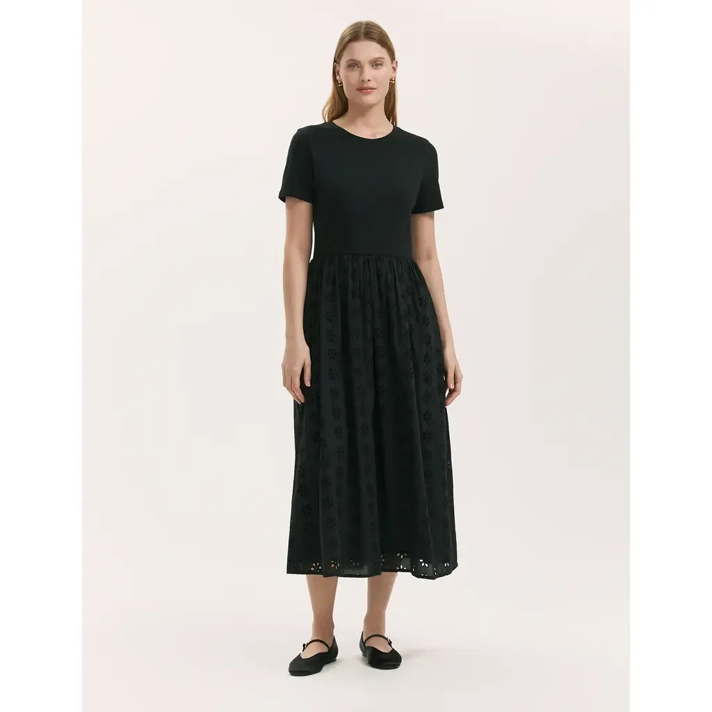 Brea Embroidered Cotton Midi Dress by Finery London