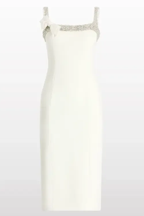 Lucy Crystal-Embellished Bow Midi Dress by Jenny Packham