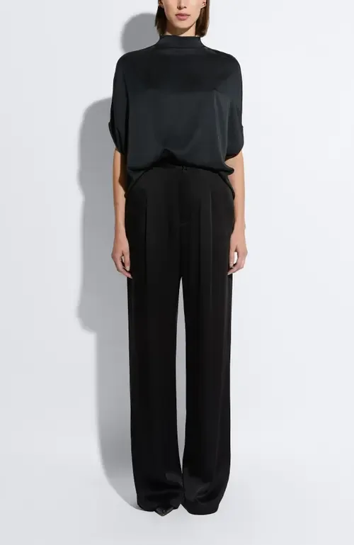 Satin Relaxed Pleated Pant by LAPOINTE