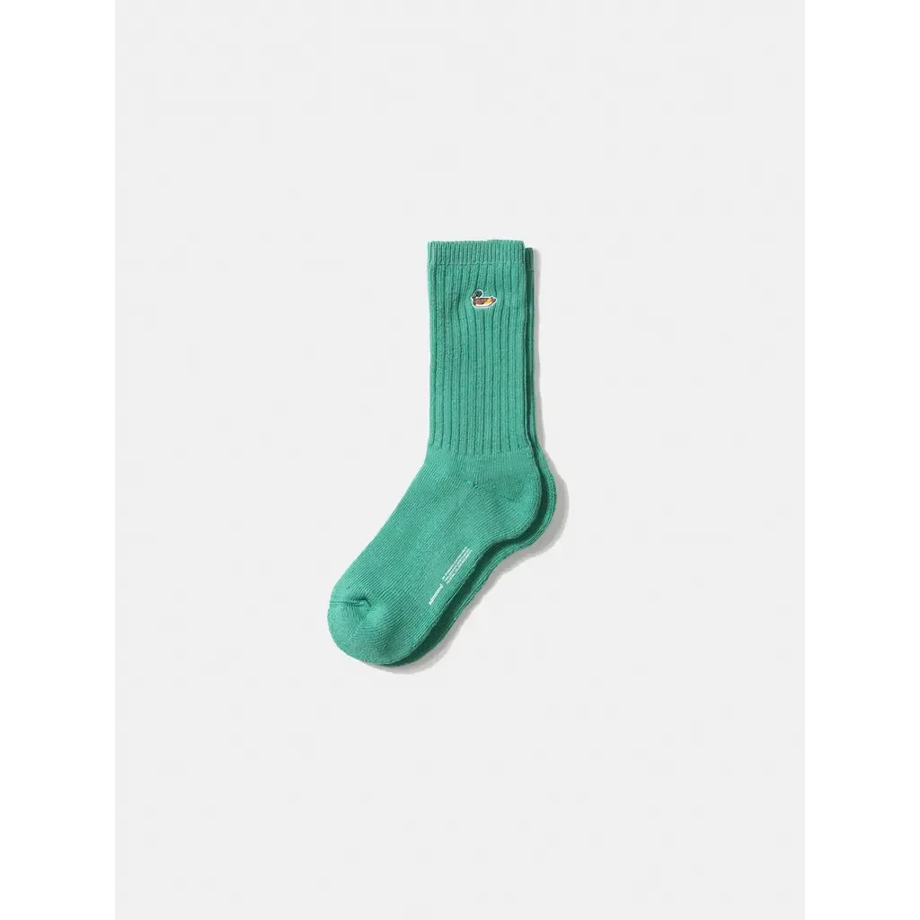 Duck Logo Ribbed Crew Socks by Edmmond Studios