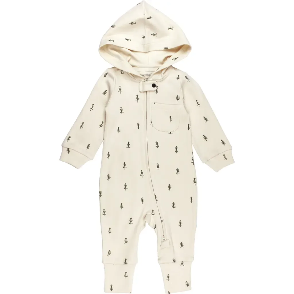 Print Organic Cotton Hooded Romper by L'Ovedbaby