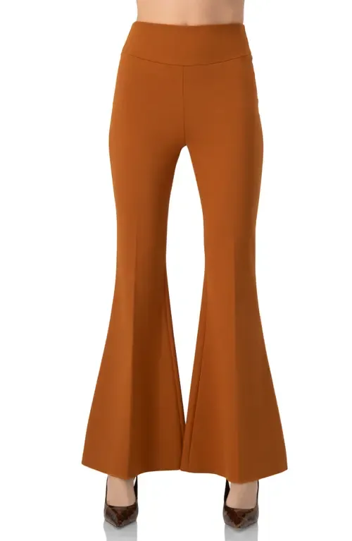 Flared Trousers with Wide Waistband by IVONNE