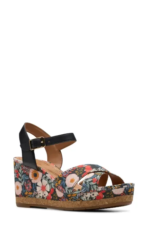 Chicly Floral Wedge Sandal by Clarks(r)