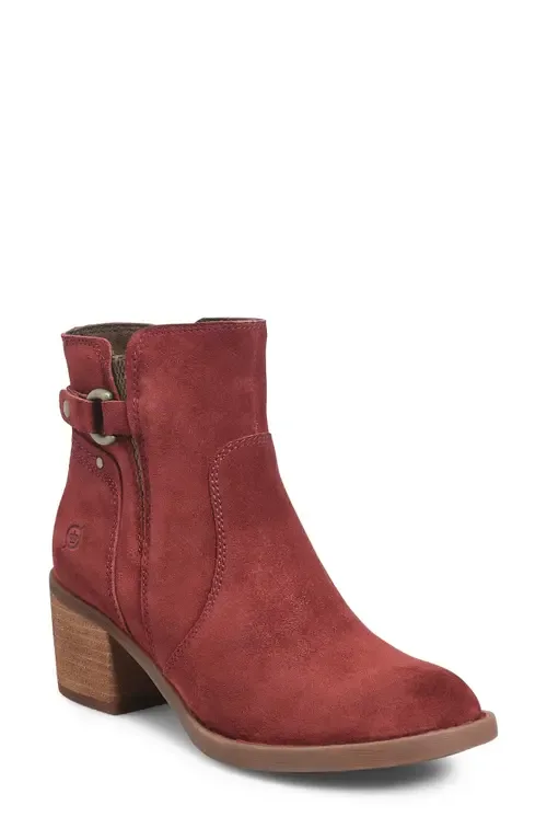 Reis Bootie in Dark Red Suede by Børn