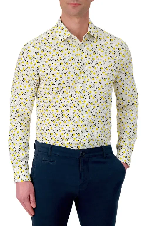 Slim Fit Floral Performance Dress Shirt by Report Collection