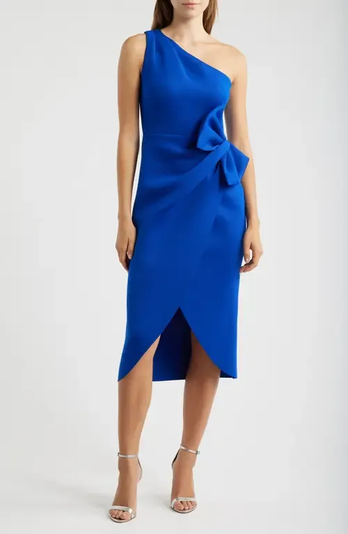 Bow One-Shoulder Cocktail Dress by Eliza J